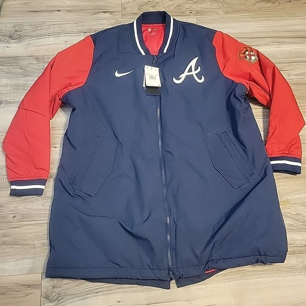 Atlanta Braves Nike Authentic Collection  Full-Zip Boomer Oversize Jacket‎ NWT